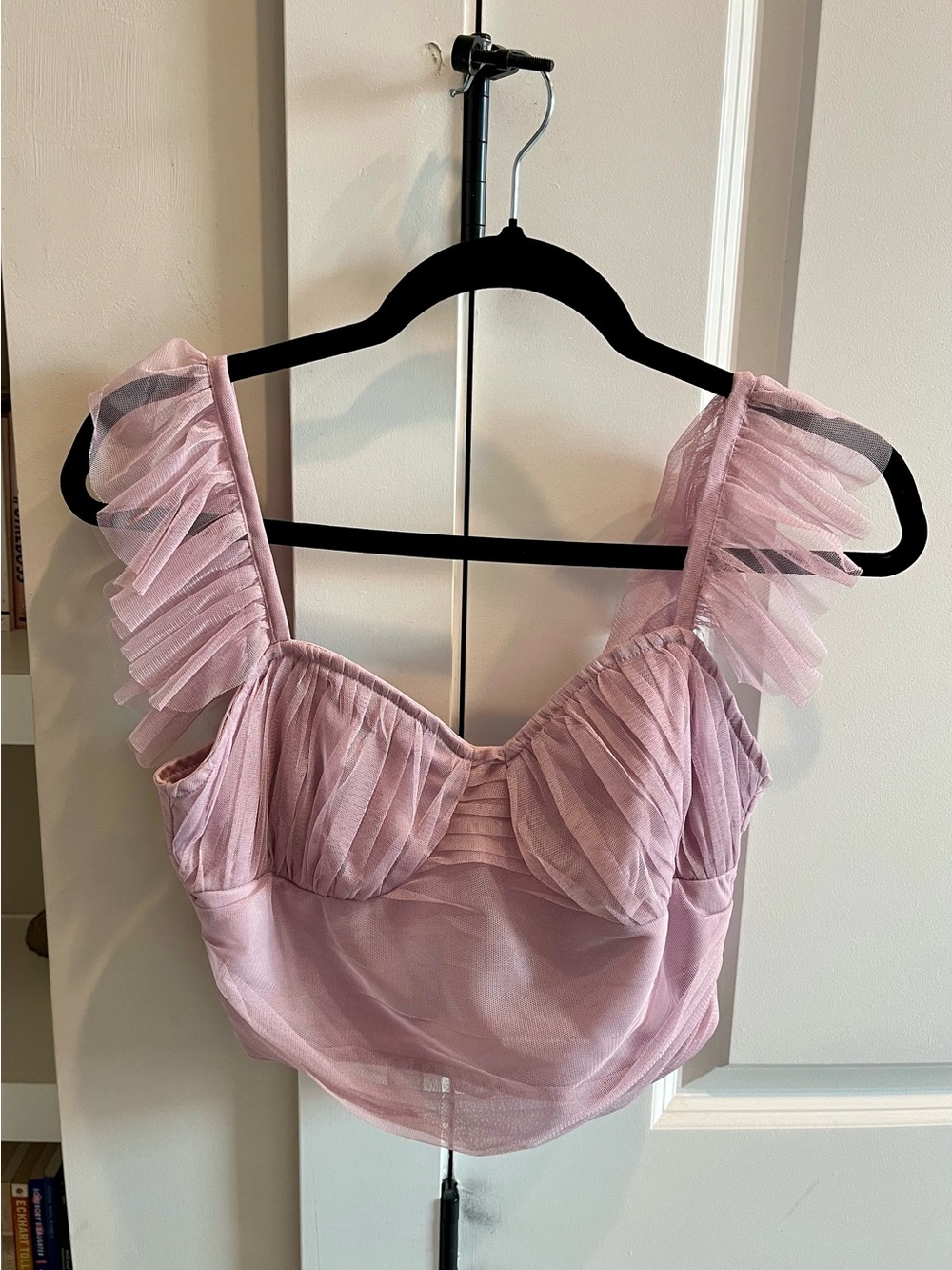 ASOS Anaya With Love- Tulle Top Size 2, Romantic Lilac Color. Tie Back